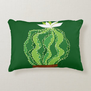 Abstract green cactus seamless pattern decorative cushion