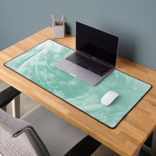 Abstract Green Dandelions and fireflies Desk Mat