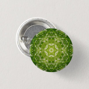 Abstract green decorative print 3 cm round badge