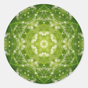 Abstract green decorative print classic round sticker