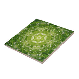 Abstract green decorative print tile