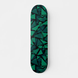 Abstract green emerald polygonal pattern skateboard