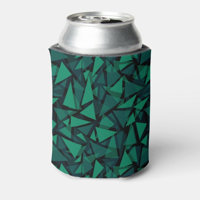 Abstract green emerald polygonal pattern throw pil can cooler (Can Back)