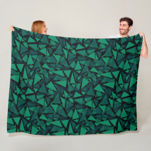 Abstract green emerald polygonal pattern throw pil fleece blanket