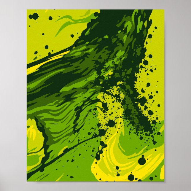 Abstract Green Energy Splash Poster (Front)