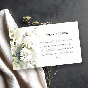 Abstract Green Floral Display Shower Baby Shower Enclosure Card