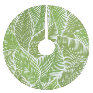 Abstract green floral, seamless background. brushed polyester tree skirt