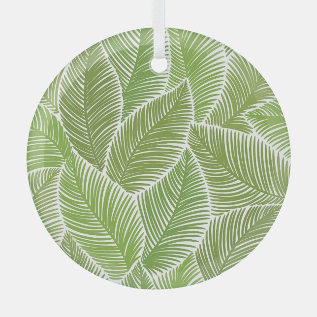 Abstract green floral, seamless background. glass tree decoration (Front)