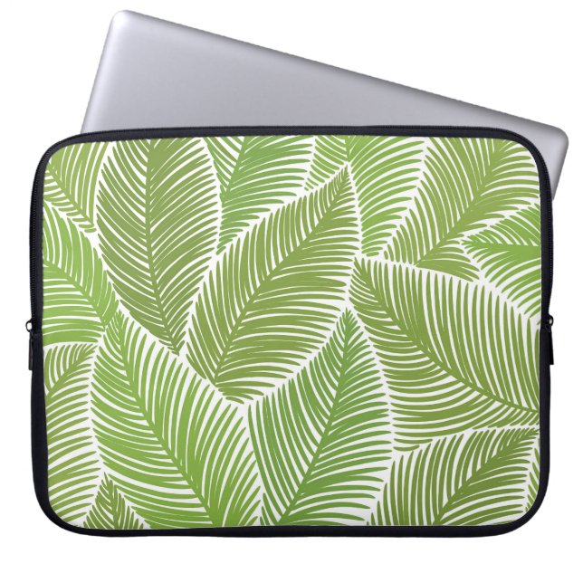 Abstract green floral, seamless background. laptop sleeve (Front)
