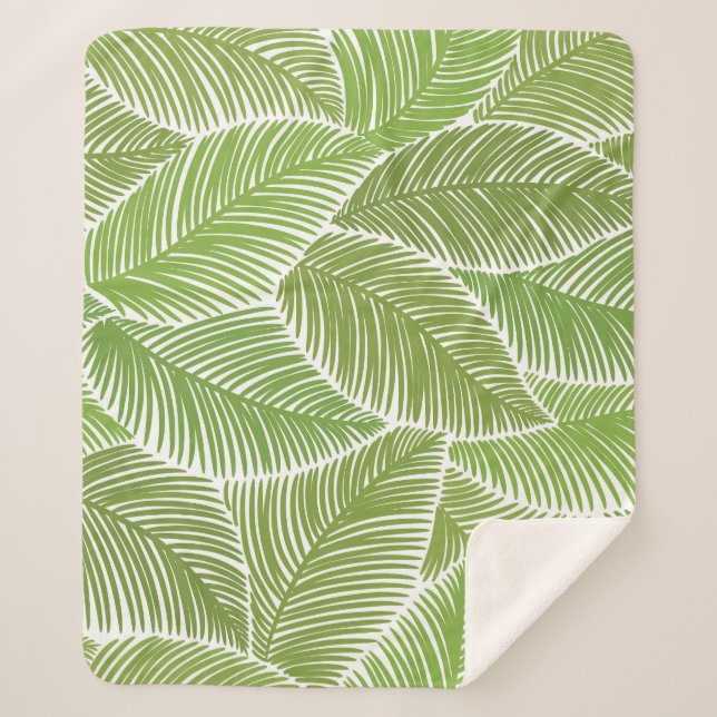 Abstract green floral, seamless background. sherpa blanket (Front)