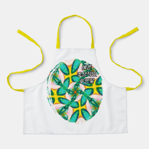 Abstract Green Flowers Pattern Apron
