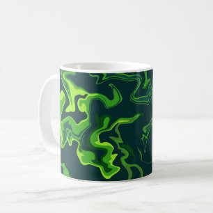Abstract Green Fluid Swirls Coffee Mug