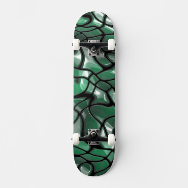 Abstract Green Gems Skateboard (Front)