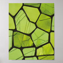 Abstract Green Geometric Mosaic