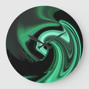 Abstract Green Heart Wall Clock