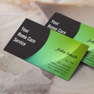 Abstract Green Home Nursing Care Businss Card