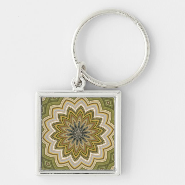 Abstract Green Key Ring (Front)