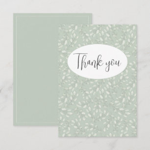 Abstract Green Leaf Flat Thank You Card