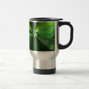 Abstract Green Leaf Foxes Foliage Travel Mug