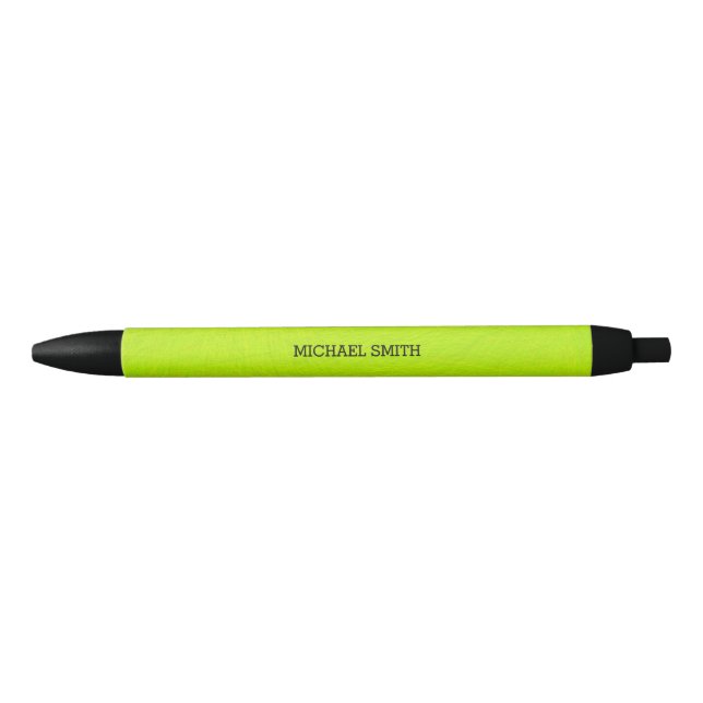 Abstract Green Lime Black Ink Pen (Front)