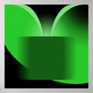 Abstract Green Luxury with Black AP0004 Poster