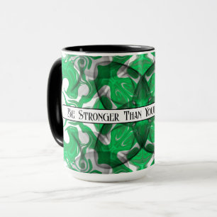 Abstract green mandala psychedelic butterfly  mug