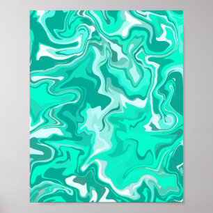 Abstract Green Marble Effect Design Poster