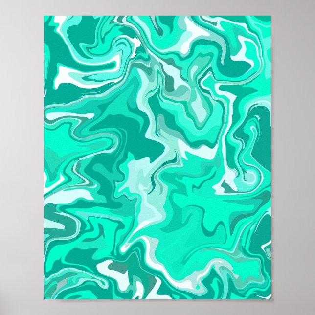 Abstract Green Marble Effect Design Poster (Front)