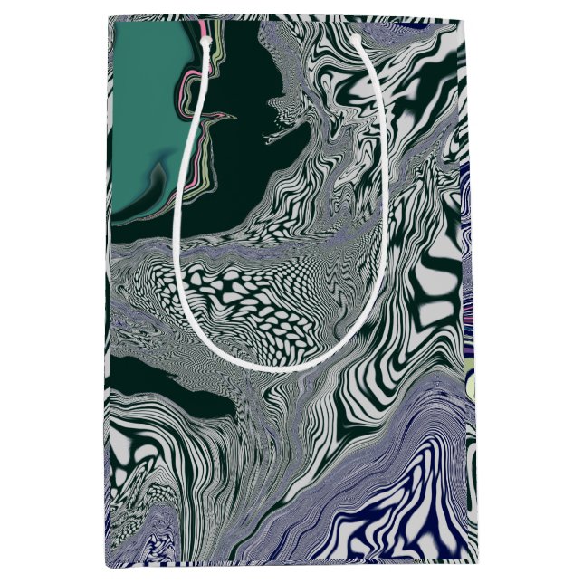 Abstract Green Marble Swirl Art Gift Bag (Front)
