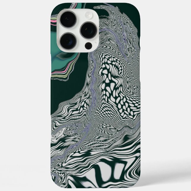 Abstract Green Marble Swirl Art iPhone Case  (Back)