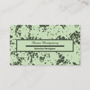Abstract Green Marble with Splashes of Paint Business Card