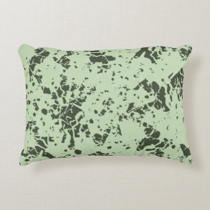 Abstract Green Marble with Splashes of Paint Throw Decorative Cushion