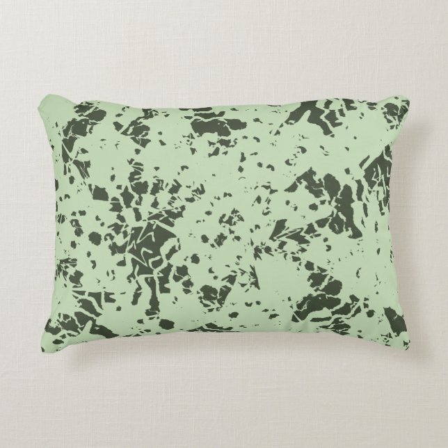 Abstract Green Marble with Splashes of Paint Throw Decorative Cushion (Front)