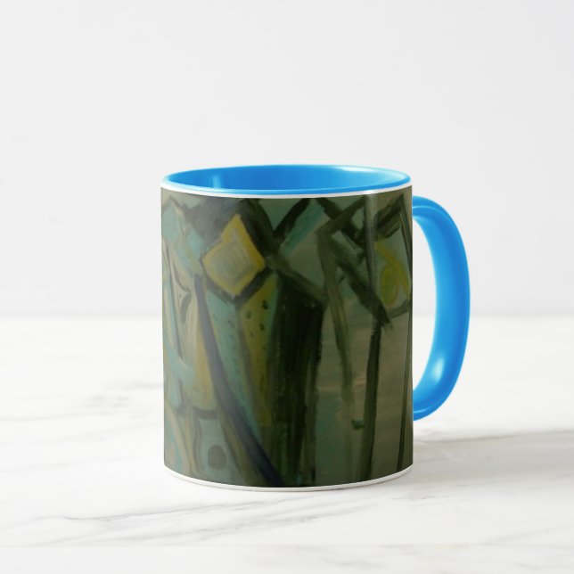 Abstract Green Mug (Front Right)