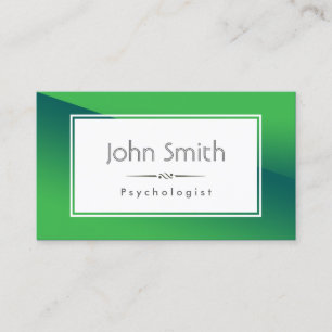 Abstract Green Psychologist Business Card