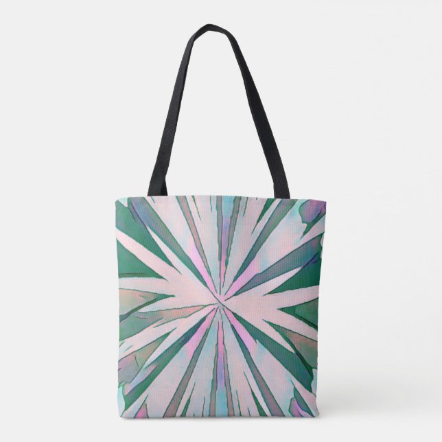 Abstract Green, Purple and Blue Colour Burst  Tote Bag (Back)