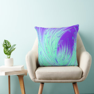 Abstract Green Purple Enchanted Garden Cushion