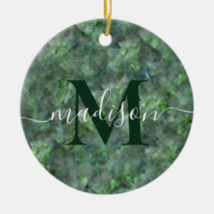 Abstract green quartz marble granite calligraphy ceramic tree decoration