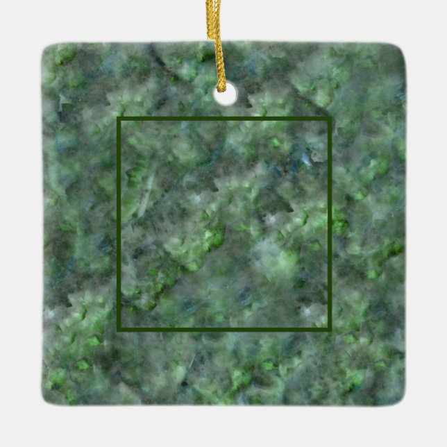 Abstract green quartz marble granite pattern   ceramic ornament (Front)