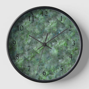 Abstract green quartz marble granite pattern clock