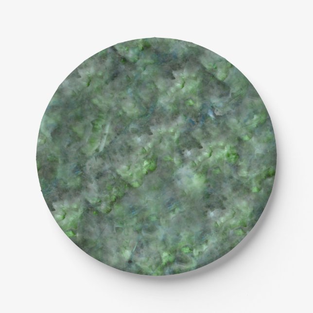 Abstract green quartz marble granite pattern    paper plate (Front)
