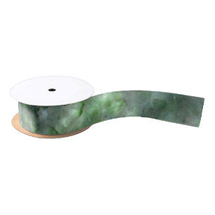Abstract green quartz marble granite pattern satin ribbon