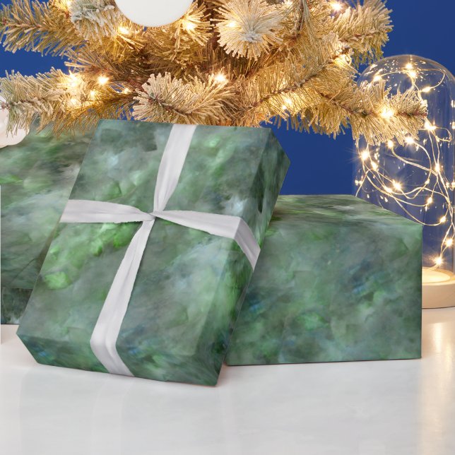 Abstract green quartz marble granite pattern - wrapping paper (Holidays)