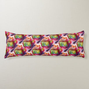 Abstract green, red wallpaper body cushion