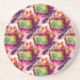 Abstract green, red wallpaper coaster