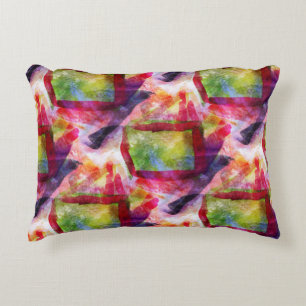 Abstract green, red wallpaper decorative cushion