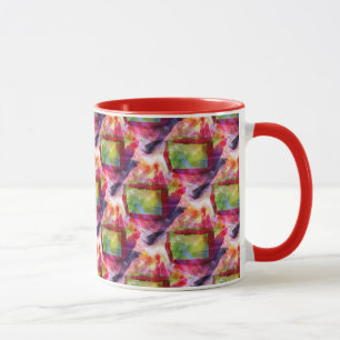 Abstract green, red wallpaper mug