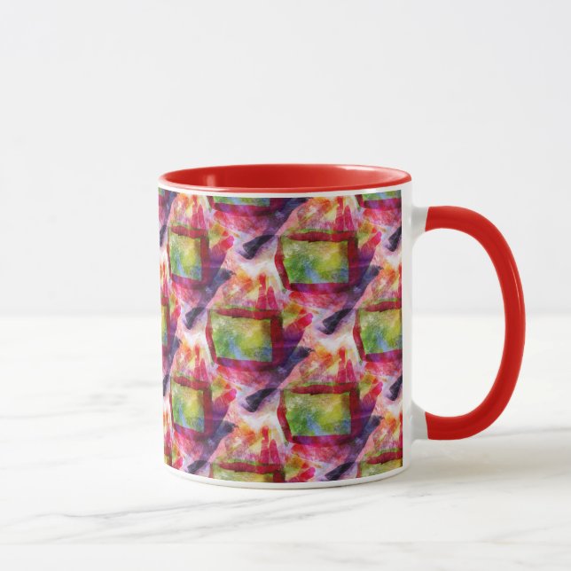 Abstract green, red wallpaper mug (Right)