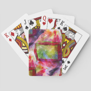 Abstract green, red wallpaper playing cards