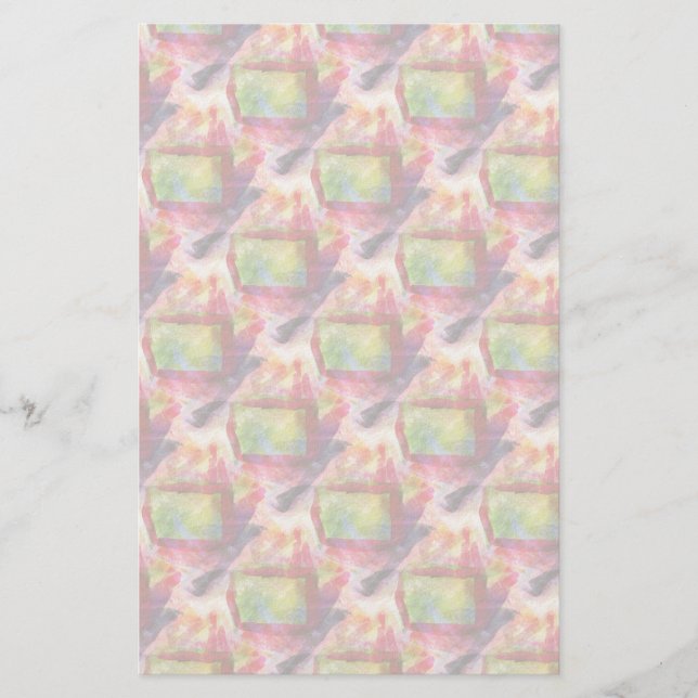 Abstract green, red wallpaper stationery (Front)